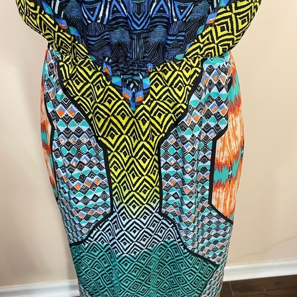 Jealous Tomato Boho Tribal Aztec Print Maxi Dress size Small - Picture 3 of 12